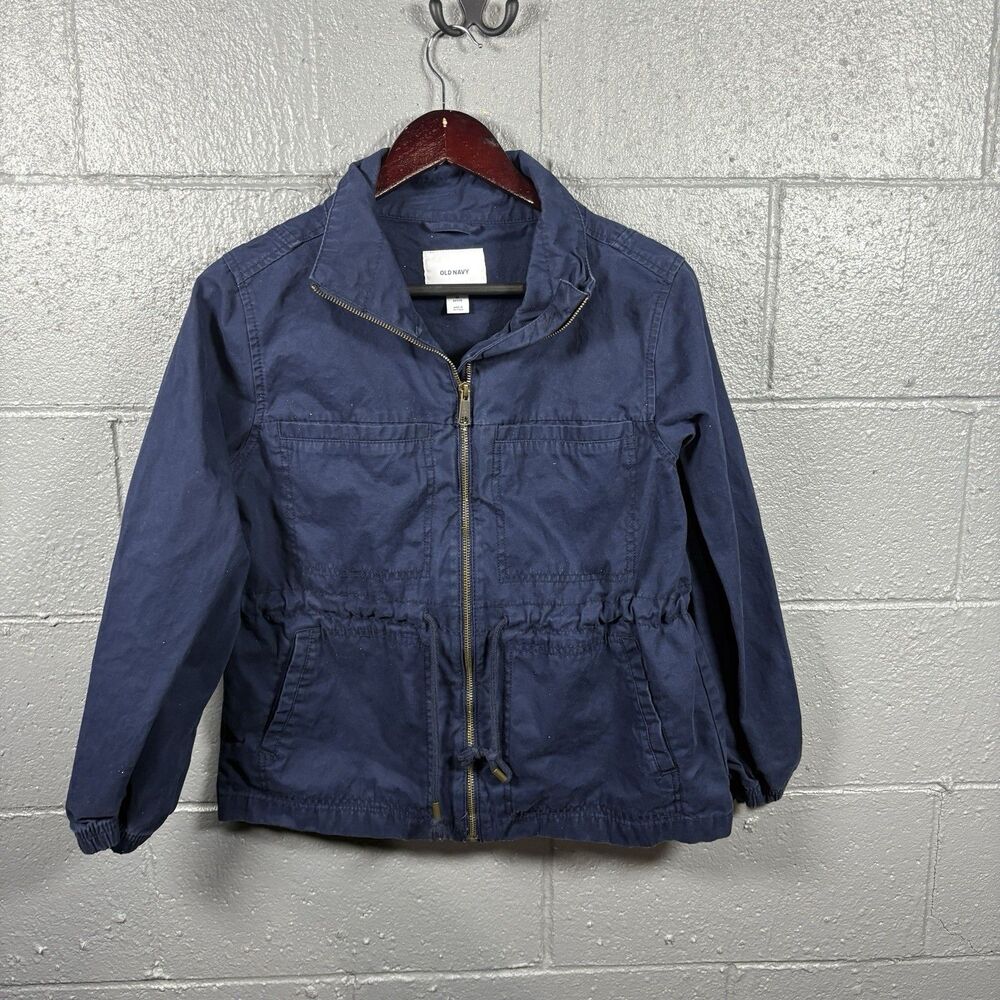 Old Navy Full Zip Utility Jacket Womens MP Navy Casual Lightweight